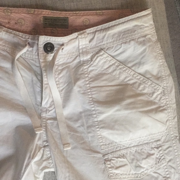 Cargo style cropped white cotton pants - Picture 2 of 5